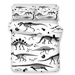 White Black Personality Dinosaur Bone Duvet Cover Animals Funny Bedding SetsGift For Your Girlfriend Boyfriend Gift For Love Gift For Friend Best Valentine Present Holiday Gift
