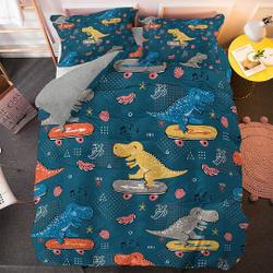 Dinosaur Duvet Cover Set, Dinosaur Bedding Set Gift For Your Girlfriend Boyfriend Gift For Love Gift For Friend Best Valentine Present Holiday Gift