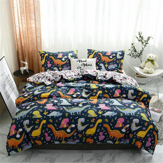 Colorful Dinosaur Duvet Cover Reversible Kids Funny Bedding SetsGift For Your Girlfriend Boyfriend Gift For Love Gift For Friend Best Valentine Present Holiday Gift