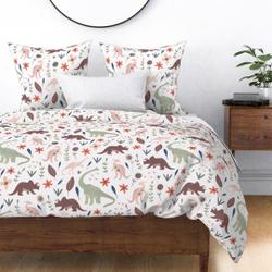 Pastel Dinosaurs Duvet Cover - Gouache Dinosaurs - Floral DinosaursGift For Your Girlfriend Boyfriend Gift For Love Gift For Friend Best Valentine Present Holiday Gift