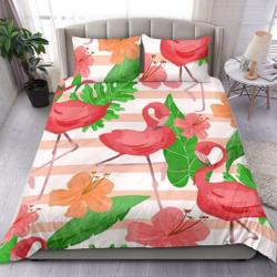 Flamingo Bedding Set - Duvet Cover and pillow CoversGift For Your Girlfriend Boyfriend Gift For Love Gift For Friend Best Valentine Present Holiday Gift