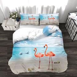 Flamingo Bedding Set Orange Flamingo Duvet Cover Animal Decor Bedding Set Gift For Your Girlfriend Boyfriend Gift For Love Gift For Friend Best Valentine Present Holiday Gift