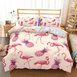 Flamingo Duvet Covers Set, Pineapple Quilt Cover, Pink Bedding Set Gift For Your Girlfriend Boyfriend Gift For Love Gift For Friend Best Valentine Present Holiday Gift
