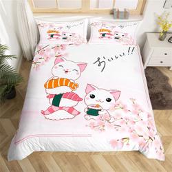 Cartoon Handmade Duvet Cover, Cute Cats Animal Comforter CoverGift For Your Girlfriend Boyfriend Gift For Love Gift For Friend Best Valentine Present Holiday Gift