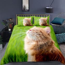 Funny Duvet Cover Set, Kitten Siblings Lying Beside Sleepy Heads Cat PetGift For Your Girlfriend Boyfriend Gift For Love Gift For Friend Best Valentine Present Holiday Gift