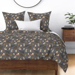 Cute Kittens Duvet Cover - Cats On Charcoal by ceciliamokGift For Your Girlfriend Boyfriend Gift For Love Gift For Friend Best Valentine Present Holiday Gift