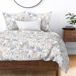 Kid's Cat Duvet Cover - Animal Baby Cat Kitty Bedding Set Gift For Your Girlfriend Boyfriend Gift For Love Gift For Friend Best Valentine Present Holiday Gift