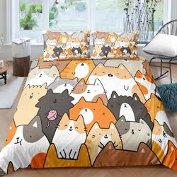 Cartoon Cat Duvet Cover Kids Girls Bedding Set Gift For Your Girlfriend Boyfriend Gift For Love Gift For Friend Best Valentine Present Holiday Gift