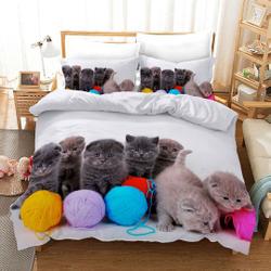 Kids Cute Cats Duvet Cover Full, Premium Brushed Soft Microfiber Bedding Set Gift For Your Girlfriend Boyfriend Gift For Love Gift For Friend Best Valentine Present Holiday Gift