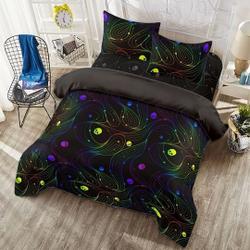 Rainbow Dream Skulls Duvet Cover - Cute and Creepy Kawaii Goth Bed Set Gift For Your Girlfriend Boyfriend Gift For Love Gift For Friend Best Valentine Present Holiday Gift
