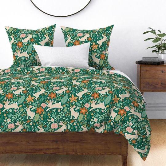 Bunny Rabbit Duvet Cover - Jackalope In SpringGift For Your Girlfriend Boyfriend Gift For Love Gift For Friend Best Valentine Present Holiday Gift
