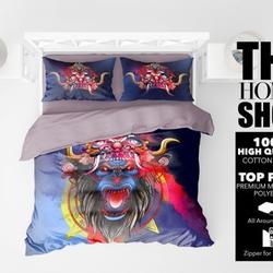 Japan Anime Duvet cover, Asian Dragon Bedding set, Tiger linen bedGift For Your Girlfriend Boyfriend Gift For Love Gift For Friend Best Valentine Present Holiday Gift