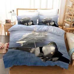 3D Warcraft Duvet Covers Set, Plane Quilt Cover, Aircraft Carrier Bedding Set Gift For Your Girlfriend Boyfriend Gift For Love Gift For Friend Best Valentine Present Holiday Gift