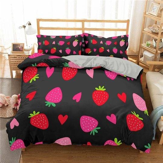Microfiber Made Anime Duvet Cover Super Cute Kawaii Bedding Set 3PCSGift For Your Girlfriend Boyfriend Gift For Love Gift For Friend Best Valentine Present Holiday Gift