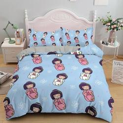 Cute oriental blue bedding for kids, Japan culture, Kawaii girl in kimonoGift For Your Girlfriend Boyfriend Gift For Love Gift For Friend Best Valentine Present Holiday Gift