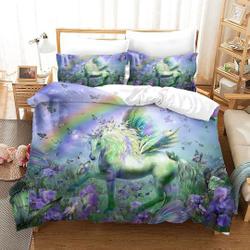 Floral Unicorn Bedding Girls Unicorn Roses Duvet Cover 3 PiecesGift For Your Girlfriend Boyfriend Gift For Love Gift For Friend Best Valentine Present Holiday Gift