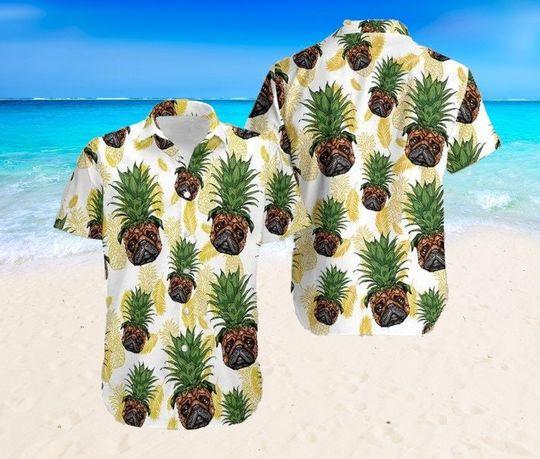 Pug Pineapple Hawaiian Shirt, Pug Pineapple Hawaiian Shirt Gift For Your Girlfriend Boyfriend Gift For Love Gift For Friend Best Valentine Present Holiday Gift