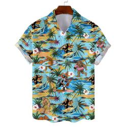 Bigfoot Hawaiian Shirts for Men Women, Tropical Summer Aloha Casual Shirts, Sasquatch Shirt Gift For Your Girlfriend Boyfriend Gift For Love Gift For Friend Best Valentine Present Holiday Gift