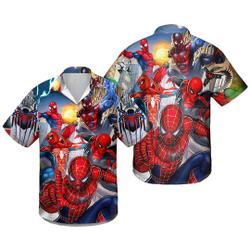 Spiderman 3D All Over Printed Hawaiian Shirt, Hawaiian Shirt Gift For Your Girlfriend Boyfriend Gift For Love Gift For Friend Best Valentine Present Holiday Gift