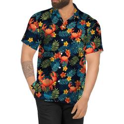Funny Crab Hawaiian Aloha Shirt, Vacation Beach Shirt, Crab Summer Shirt, Summer Party Shirt Gift For Your Girlfriend Boyfriend Gift For Love Gift For Friend Best Valentine Present Holiday Gift