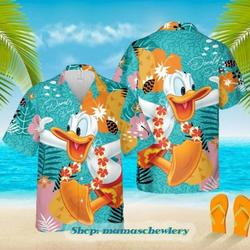 Donald Duck Disney Hawaiian Shirt, Donald Duck Flowers Hawaiian Shirt Gift For Your Girlfriend Boyfriend Gift For Love Gift For Friend Best Valentine Present Holiday Gift
