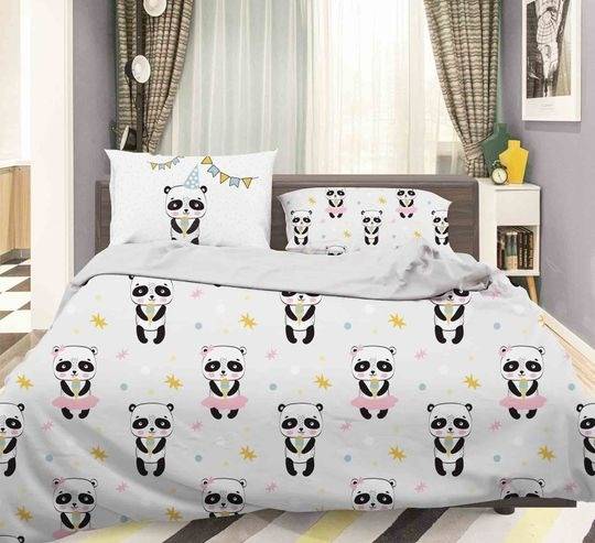 3D Panda Duvet Covers Set, Animal Quilt Cover, Kids Bedding Set, Cartoon Doona Cover, Cute Twin BeddingGift For Your Girlfriend Boyfriend Gift For Love Gift For Friend Best Valentine Present Holiday Gift