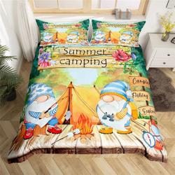 Summer Camping Handmade Duvet Cover, Outdoor Fishing Nature Adventure Bedding Set Gift For Your Girlfriend Boyfriend Gift For Love Gift For Friend Best Valentine Present Holiday Gift