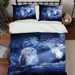 3D Mysterious Owl  Cover Bedding Set Quilt Cover Quilt Duvet Cover Pillowcases BeddingGift For Your Girlfriend Boyfriend Gift For Love Gift For Friend Best Valentine Present Holiday Gift