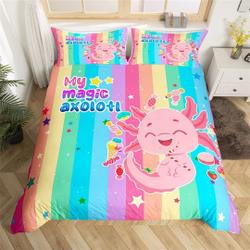 Colorful Stars Rainbow Stripes Bedding Set for Kids Teens, Ocean Animal Dreamy Quilt CoverGift For Your Girlfriend Boyfriend Gift For Love Gift For Friend Best Valentine Present Holiday Gift