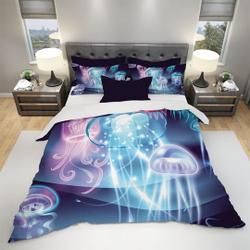 Jellyfish Bedding, Neon Jellyfish Bedding, Sea Bedding, Ocean Duvet Cover, Ocean Bedding, Modern Bedding