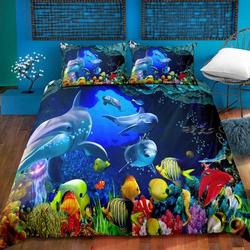 Kids Cartoon Comforter Cover Dolphin Duvet Cover for Childern Ocean Animal Bedspread Underwater World Bedding Set Gift For Your Girlfriend Boyfriend Gift For Love Gift For Friend Best Valentine Present Holiday Gift