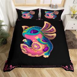 Watercolor Axolotl Handmade Duvet Cover, Japanese Style Ocean Animal Bedding Set Gift For Your Girlfriend Boyfriend Gift For Love Gift For Friend Best Valentine Present Holiday Gift