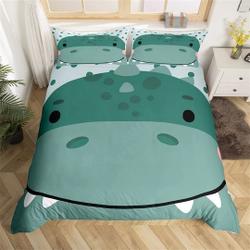 Cute Dinosaur Duvet Cover, Cartoon Wild Animal Graffiti Bedding Set for Kids TeensGift For Your Girlfriend Boyfriend Gift For Love Gift For Friend Best Valentine Present Holiday Gift