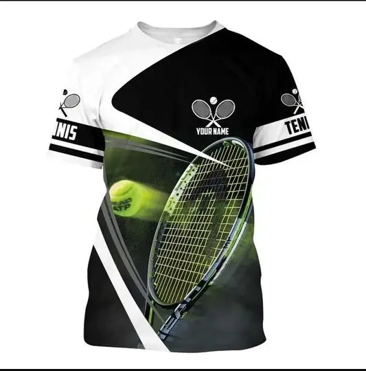 Custom 3D Print Tennis Shirt Men Women, Tennis Player Tee Shirt Meaningful Gift For Family Gift For Boyfriend Valentine Gift