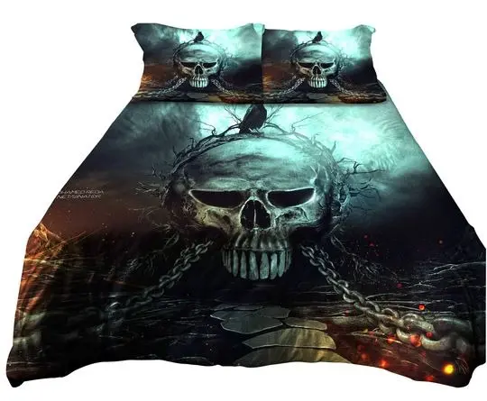 Skull Pattern Bedding Set Full Queen King Size Duvet Cover Match Pillow CaseGift For Your Girlfriend Boyfriend Gift For Love Gift For Friend Best Valentine Present Holiday Gift