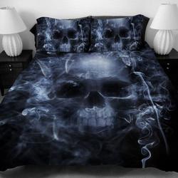 Blue skull Bedding Set Outer Space Twin Full Queen King Quilt Cover Pillow CaseGift For Your Girlfriend Boyfriend Gift For Love Gift For Friend Best Valentine Present Holiday Gift