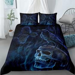 Gothic Crow Skull Skeleton Bed Set Bedding Set Gift For Your Girlfriend Boyfriend Gift For Love Gift For Friend Best Valentine Present Holiday Gift