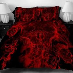 Red skull Bedding Set Outer Space Twin Full Queen King Quilt Cover Pillow CaseGift For Your Girlfriend Boyfriend Gift For Love Gift For Friend Best Valentine Present Holiday Gift