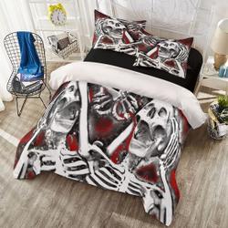 Skull Bed Cover-Gothic Skull Bed Cover-Skull Room Decor-Skull Home Decor-Skull BeddingGift For Your Girlfriend Boyfriend Gift For Love Gift For Friend Best Valentine Present Holiday Gift