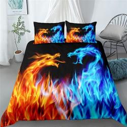 Gothic Punk Dragon Fire Bedding Set Gift For Your Girlfriend Boyfriend Gift For Love Gift For Friend Best Valentine Present Holiday Gift