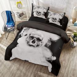 Skull and Smoke Skull Bed Cover- Skull Room Decor-Skull Home Decor-Skull Bedding Set Gift For Your Girlfriend Boyfriend Gift For Love Gift For Friend Best Valentine Present Holiday Gift