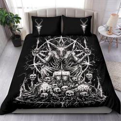 Skull Skeleton Satanic Goat Eternal Impaled Torment Skull Candle Trophy  Duvet Set Gift For Your Girlfriend Boyfriend Gift For Love Gift For Friend Best Valentine Present Holiday Gift