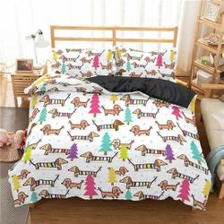 Dog Comforter Cover Kids Cute Cartoon Dogs Duvet Cover for Boys Girls Pet Puppy Animal  Bedding Set Gift For Your Girlfriend Boyfriend Gift For Love Gift For Friend Best Valentine Present Holiday Gift