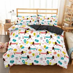 Dog Comforter Cover Kids Cute Cartoon Dogs Duvet Cover for Boys Girls Pet Puppy Animal  Bedding Set Gift For Your Girlfriend Boyfriend Gift For Love Gift For Friend Best Valentine Present Holiday Gift