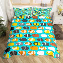 Guinea Pig Handmade Duvet Cover Set, Colorful Cartoon Cute Animal Pet Comforter , Lovely Natural Bedding Set Gift For Your Girlfriend Boyfriend Gift For Love Gift For Friend Best Valentine Present Holiday Gift