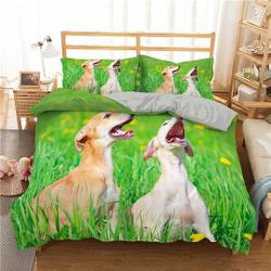 Dog Duvet Cover Set, Retriever Love Heart Paw Prints, Decorative 3 Piece Bedding Set with Pillow ShamsGift For Your Girlfriend Boyfriend Gift For Love Gift For Friend Best Valentine Present Holiday Gift