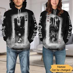 His Sally And Her Jack Couple Q K Playing Card Hoodies, Nightmare Couple Shirt