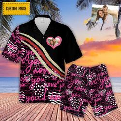 Customized Photo Hawaii Shirt Love You Hawaii Shirt Gift For Your Girlfriend Boyfriend Gift For Love Gift For Friend Best Valentine Present Holiday Gift