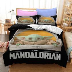 The Mandalorian duvet cover, Baby Yoda Bedding Set Gift For Your Girlfriend Boyfriend Gift For Love Gift For Friend Best Valentine Present Holiday Gift