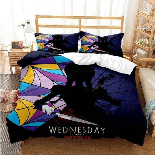Wednesday Addams Duvet, Wednesday Bedding Set Gift For Your Girlfriend Boyfriend Gift For Love Gift For Friend Best Valentine Present Holiday Gift